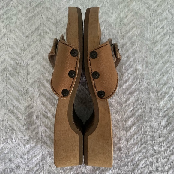 Women’s 7 Vintage 70’s Dr. Scholls Natural Wheat Wooden Exercise Sandals AUSTRIA - Picture 11 of 16